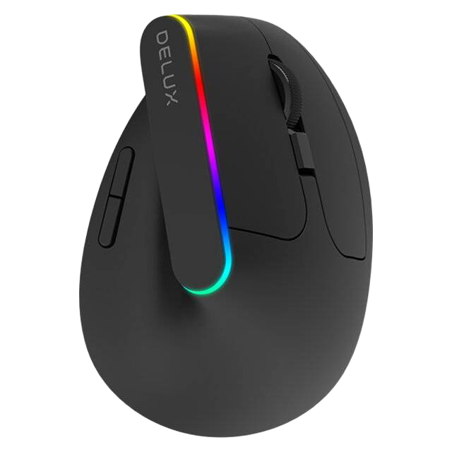 Delux M618C Vertical Ergonomic Wireless Mouse Black - 1