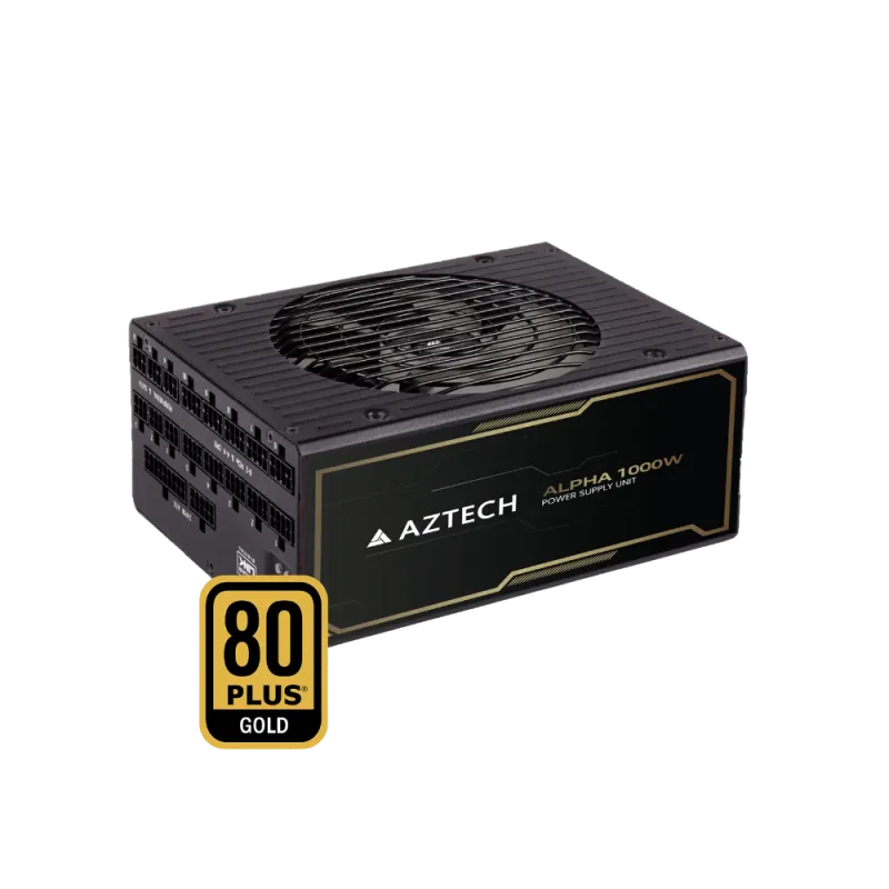 باور سبلاي Aztech 1000W 80+ Gold Fully Modular أسود - 1