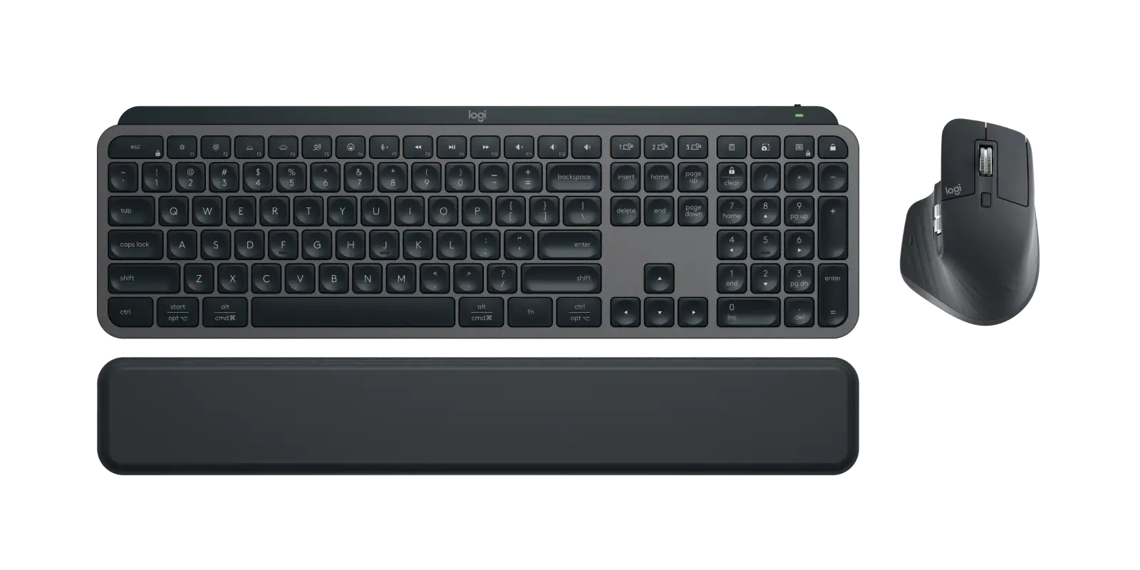 Logitech MX Keys S Combo Wireless Keyboard and Mouse with Palm Rest - 1