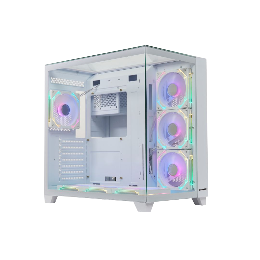 RAPTOR Gilgamesh Mid-Tower ATX Case White Tempered Glass - 1