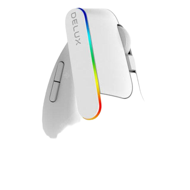Delux M618C Vertical Ergonomic Wireless Mouse White RGB - 1