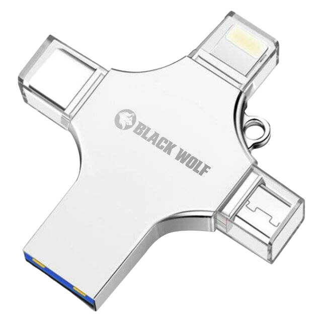 Black Wolf 4-in-1 64GB Flash Drive - 1