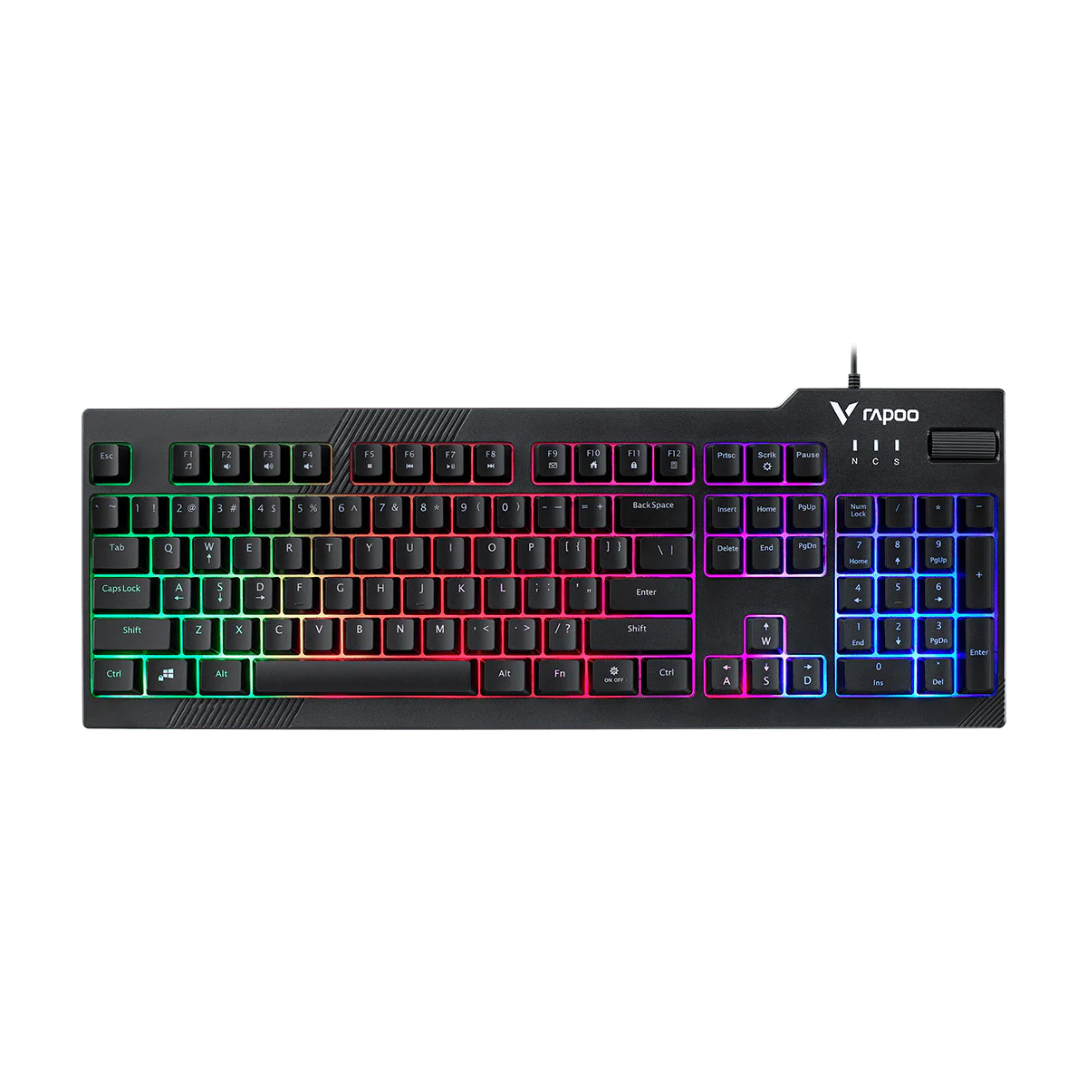 Rapoo V50S Full-Size Membrane Wired RGB Gaming Keyboard Black - 1