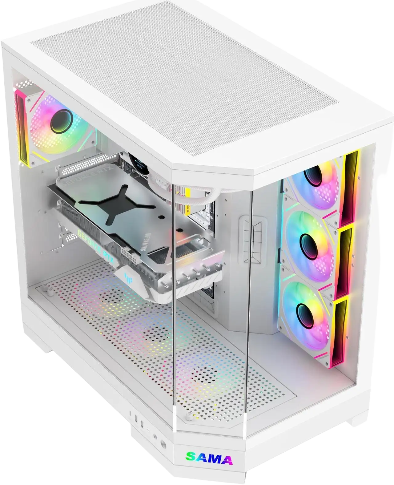 SAMA Neview 3021 Full-Tower ATX Case White Tempered Glass - 1