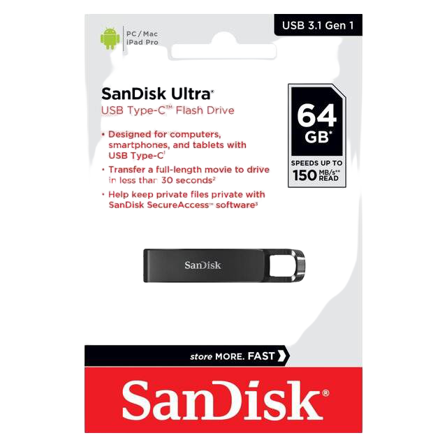SanDisk Ultra 64GB USB Type-C Flash Drive - 1