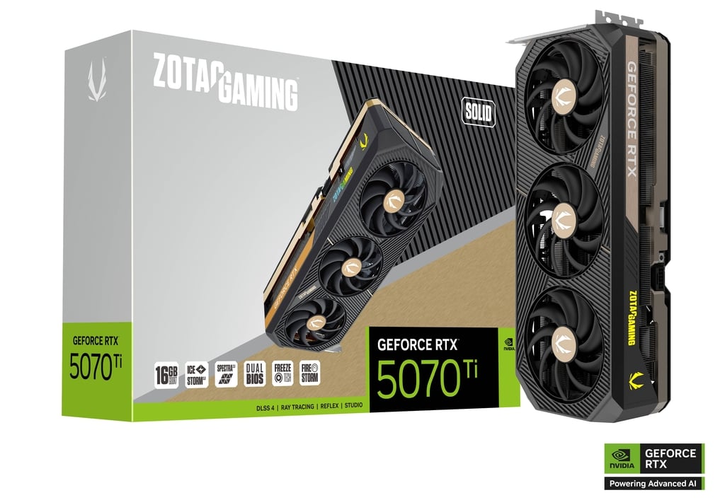 كارت شاشة Zotac Gaming GeForce RTX 5070 Ti 16GB GDDR7 Solid OC Edition - 1