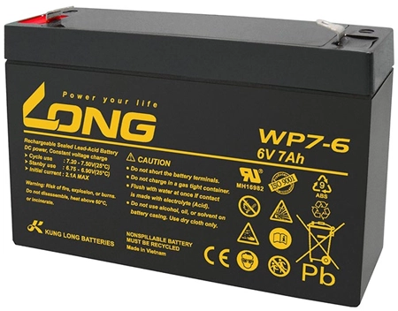 بطارية LONG WP7-6 6V 7Ah Sealed Lead Acid AGM - 1