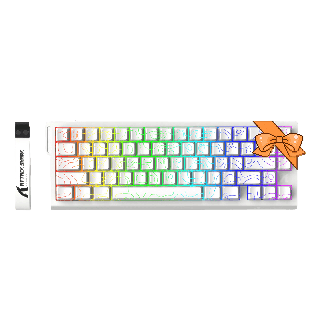 Attack Shark X68 HE 65% Hot-Swappable Magnetic Switch Keyboard USB-C RGB White - 1