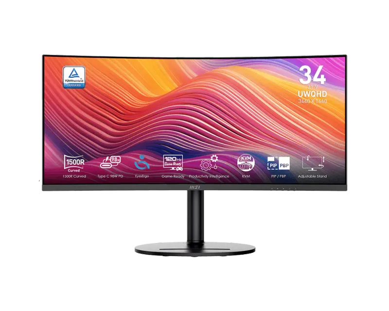 MSI Modern 34″ 3440x1440 120Hz VA Gaming Monitor Black - 1