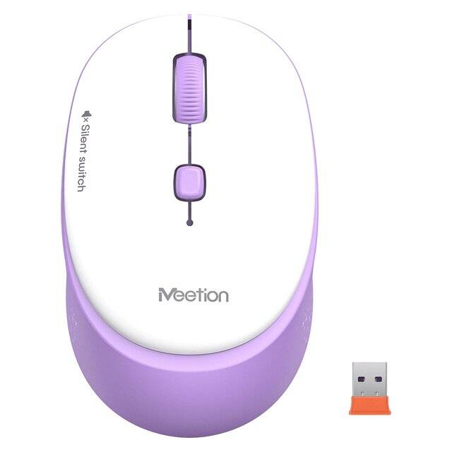 Meetion R571 1600 DPI Wireless Office Mouse Purple - 1