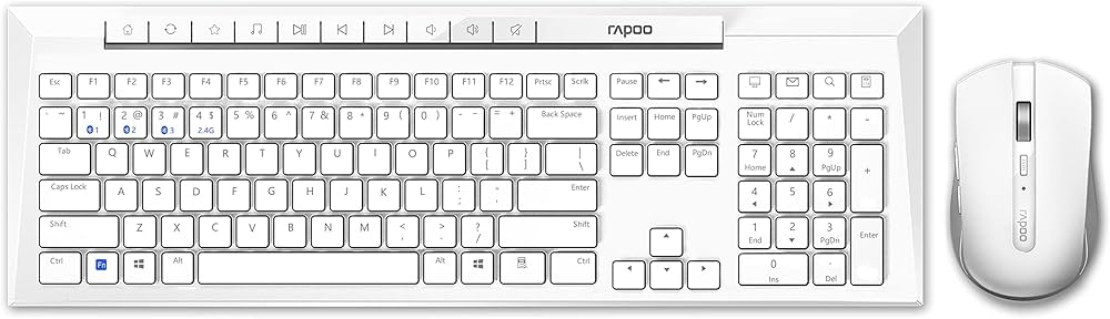 Rapoo 8210M Dual-Mode Wireless Keyboard + Mouse Combo White - 1