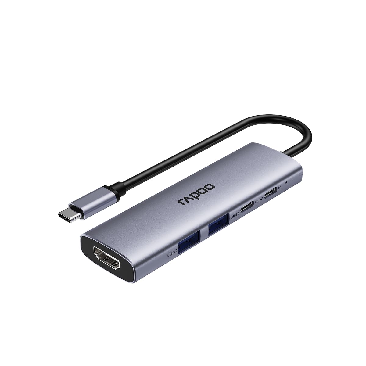 Rapoo XD51 5-Port USB 3.0 Hub with HDMI 4K 60Hz & 100W PD - 1