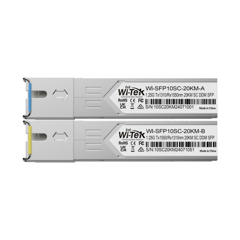 WI-TEK WI-SFP10SC-20KM 1000Mbps Single-Mode SC Transceiver 20km - 1