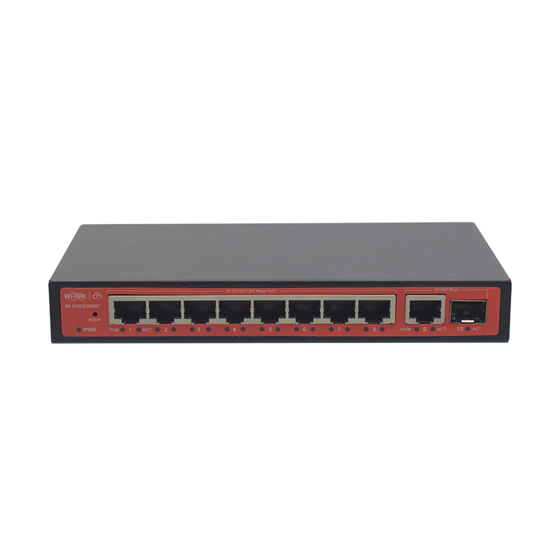 Wi-Tek Cloud Easy Smart Switch WI-PCES308GF 8-Port PoE+ 1Gbps SFP - 1