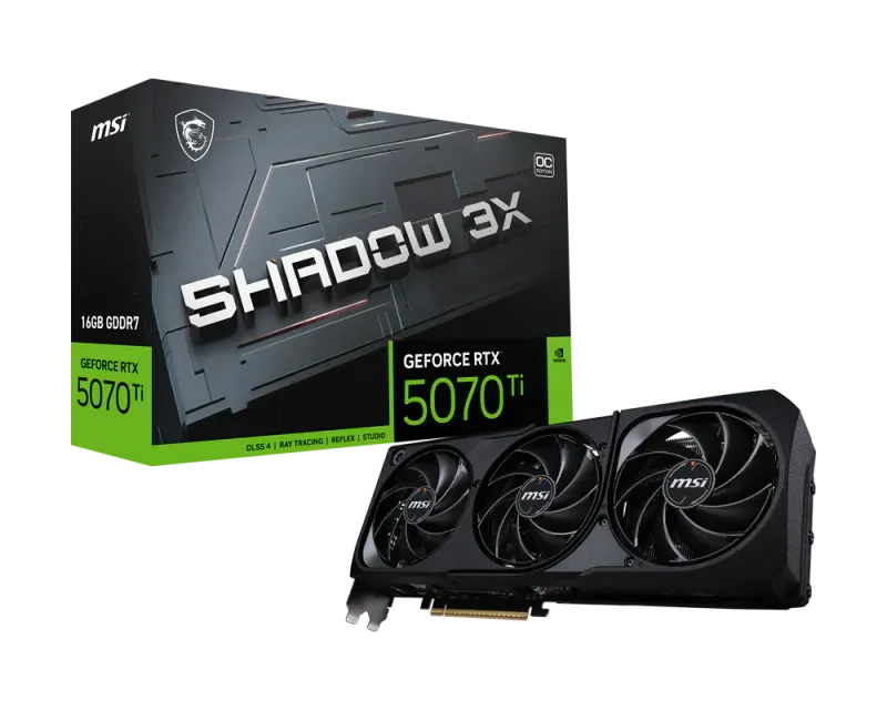 MSI GeForce RTX 5070 Ti 16GB GDDR7 Shadow 3X OC Edition - 1