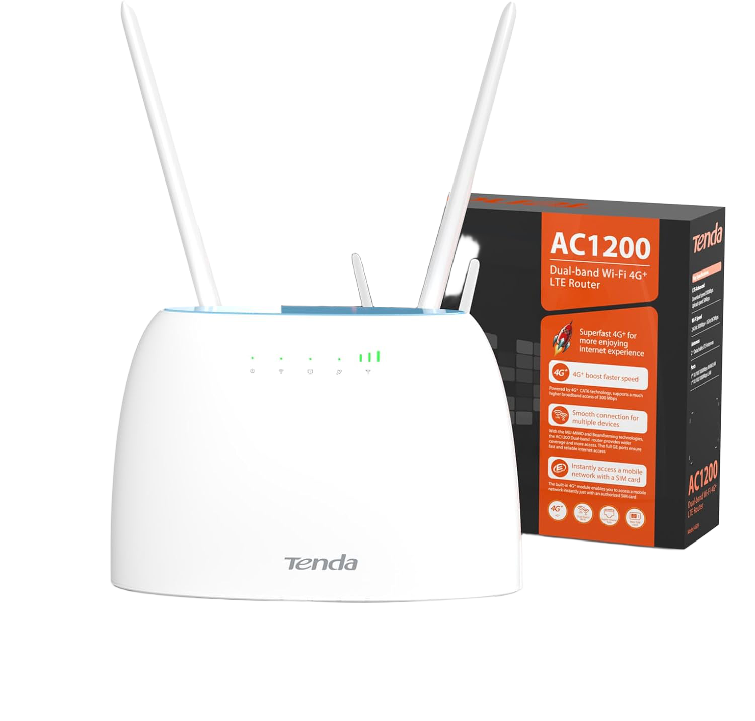 Tenda 4G09 AC1200 Dual-Band 4G+ LTE Router - 1