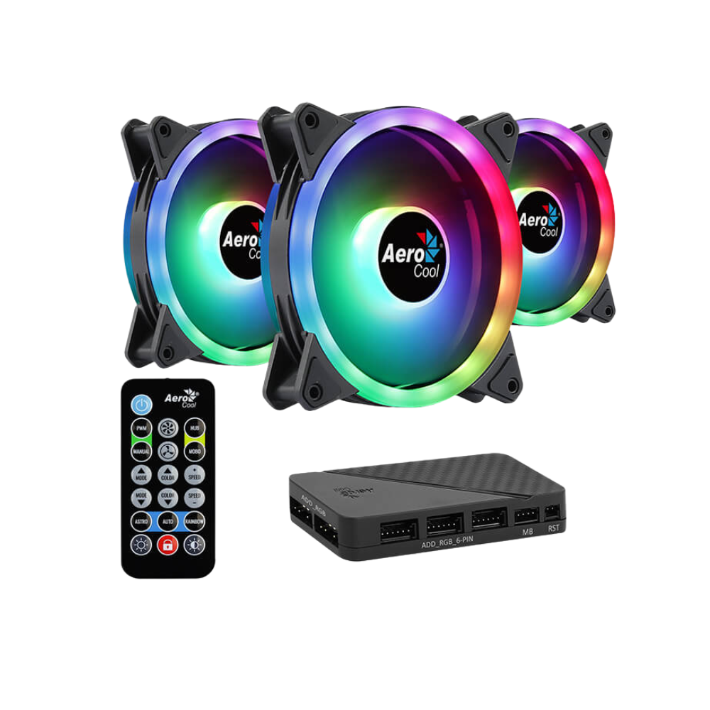 AeroCool Case Fan Duo 12 Pro 3x 120mm ARGB Black Cooler - 1