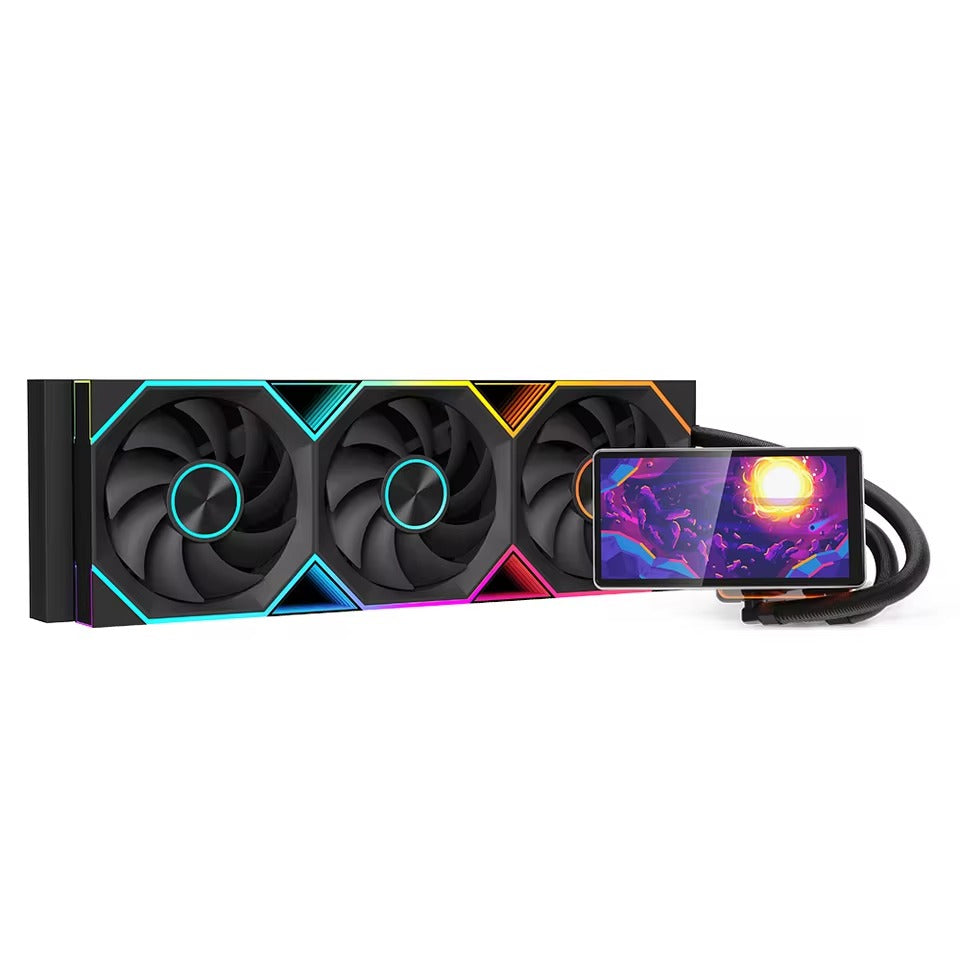 Jungle Leopard ProFlow 360mm AIO Liquid Cooler 360mm Black ARGB LCD - 1