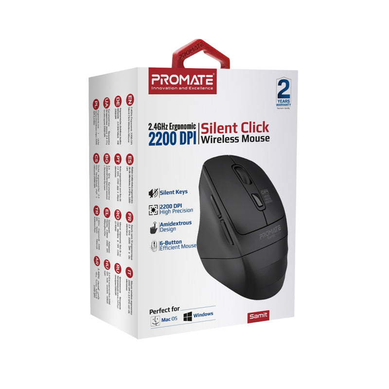 Promate Samit Silent Click Wireless Mouse 2200 DPI - 1