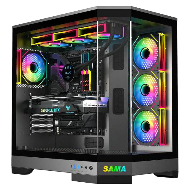 SAMA Neview 3021 Full-Tower ATX Case Black Tempered Glass - 1