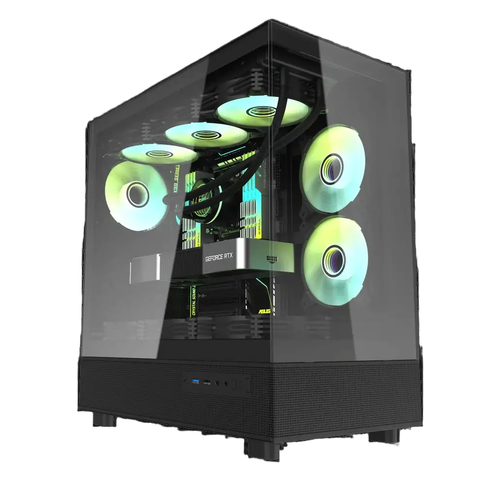 DarkFlash DPX90 Mid-Tower ATX Case Black Tempered Glass - 1