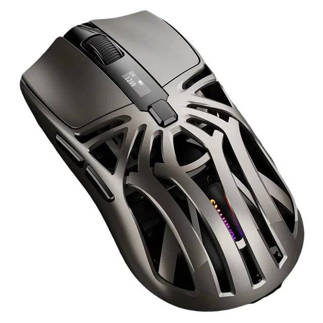 ماوس SMAILWOLF RS8 10000 DPI Tri-Mode لاسلكي RGB رمادي - 1