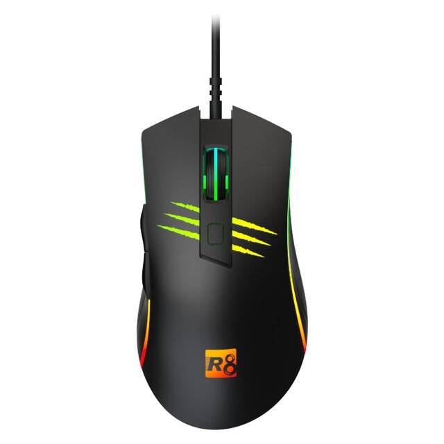 ماوس R8 G204 7200 DPI USB سلكي أسود RGB - 1