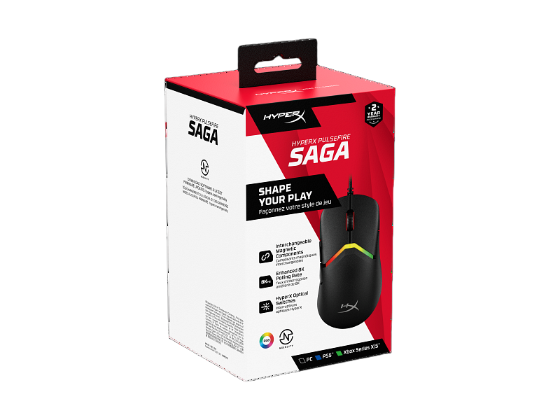 HyperX Pulsefire Saga Wired Gaming Mouse 26K DPI 8KHz RGB - 1