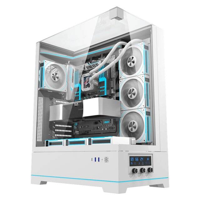DarkFlash DY450L Pro Mid-Tower ATX Case White RGB - 1