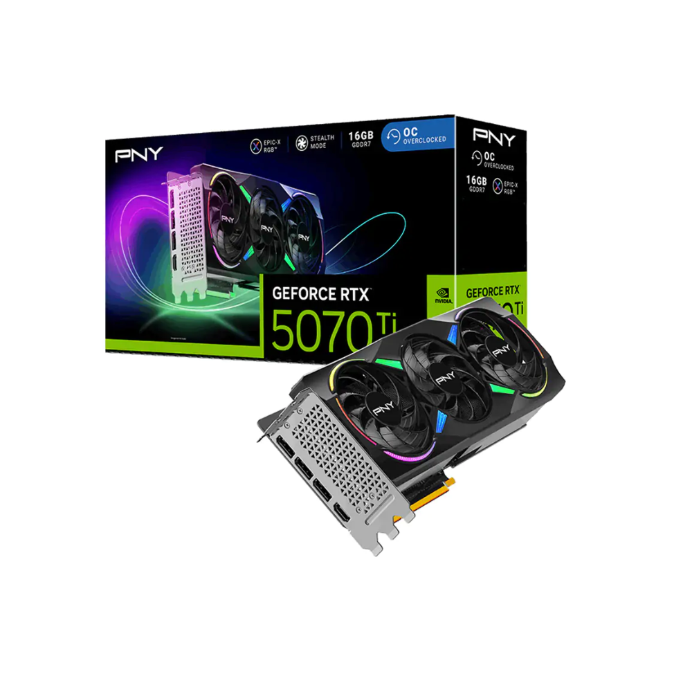 PNY GeForce RTX 5070 Ti 16GB GDDR7 Triple Fan OC Edition - 1