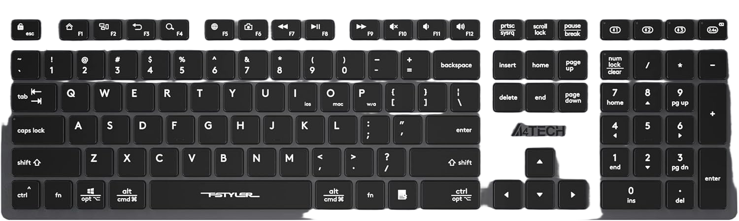 A4Tech Fstyler FBX50C Full-Size Wireless Keyboard Dual-Mode - 1