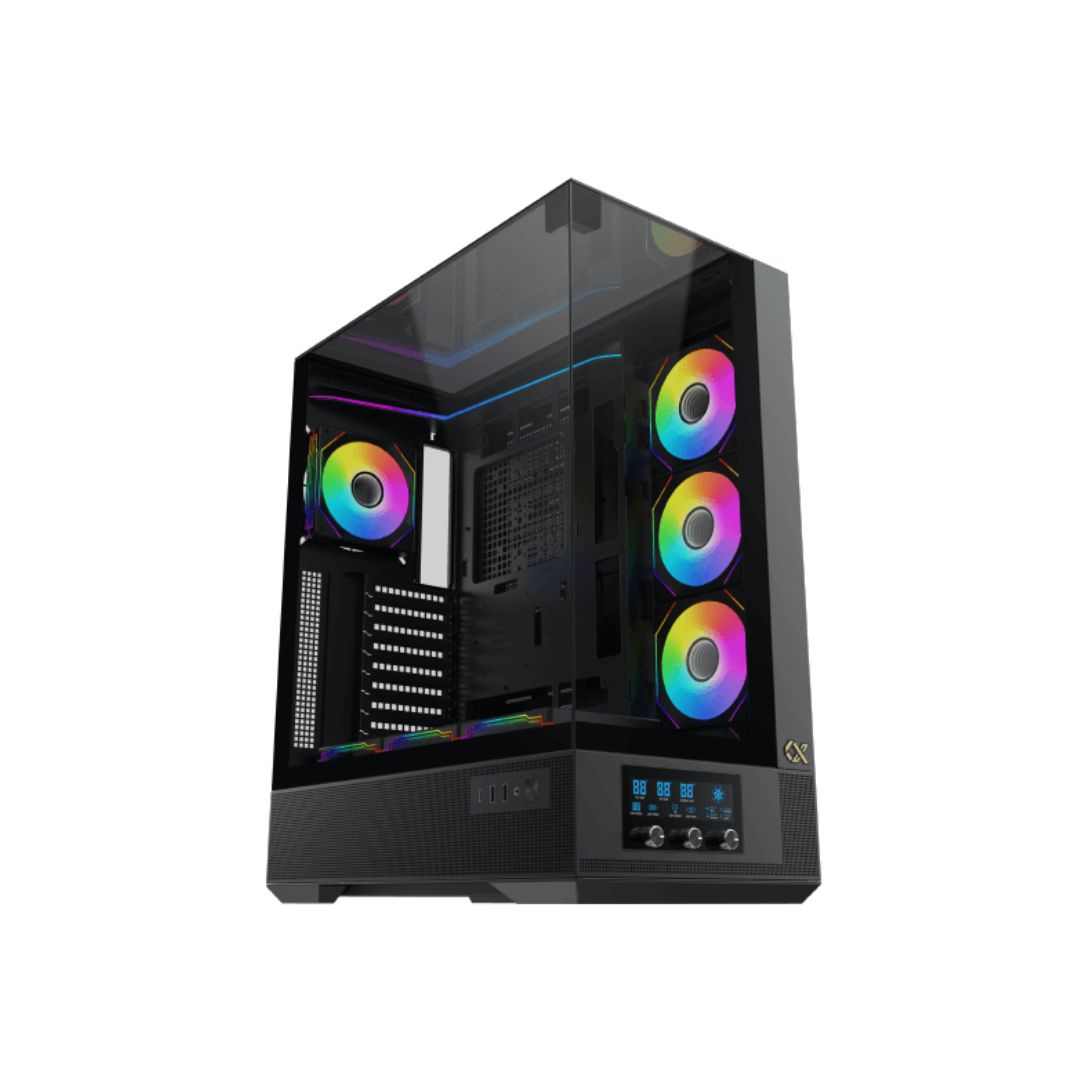 Xigmatek Vision Pro Mid-Tower Case Black with 8x 120mm ARGB Fans - 1