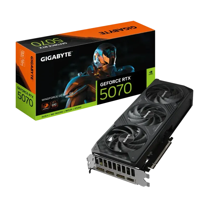 كارت شاشة Gigabyte GeForce RTX 5070 12GB GDDR7 Windforce OC SFF - 1
