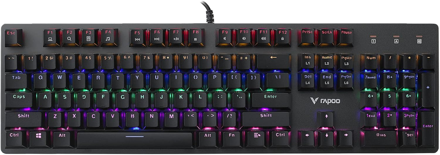 كيبورد Rapoo V500SE ميكانيكي سلكي للألعاب RGB - 1