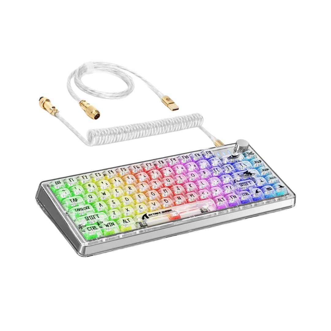 Attack Shark K75 Mechanical Gaming Keyboard Wireless 75% White - 1