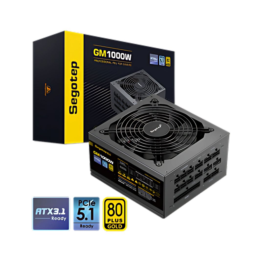 باور سبلاي Segotep GM1000 1000W 80+ Gold فول مودولار أسود - 1