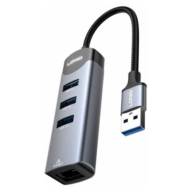 محول USB LDNIO DS-144U 3-Port USB-A إلى RJ45 - 1
