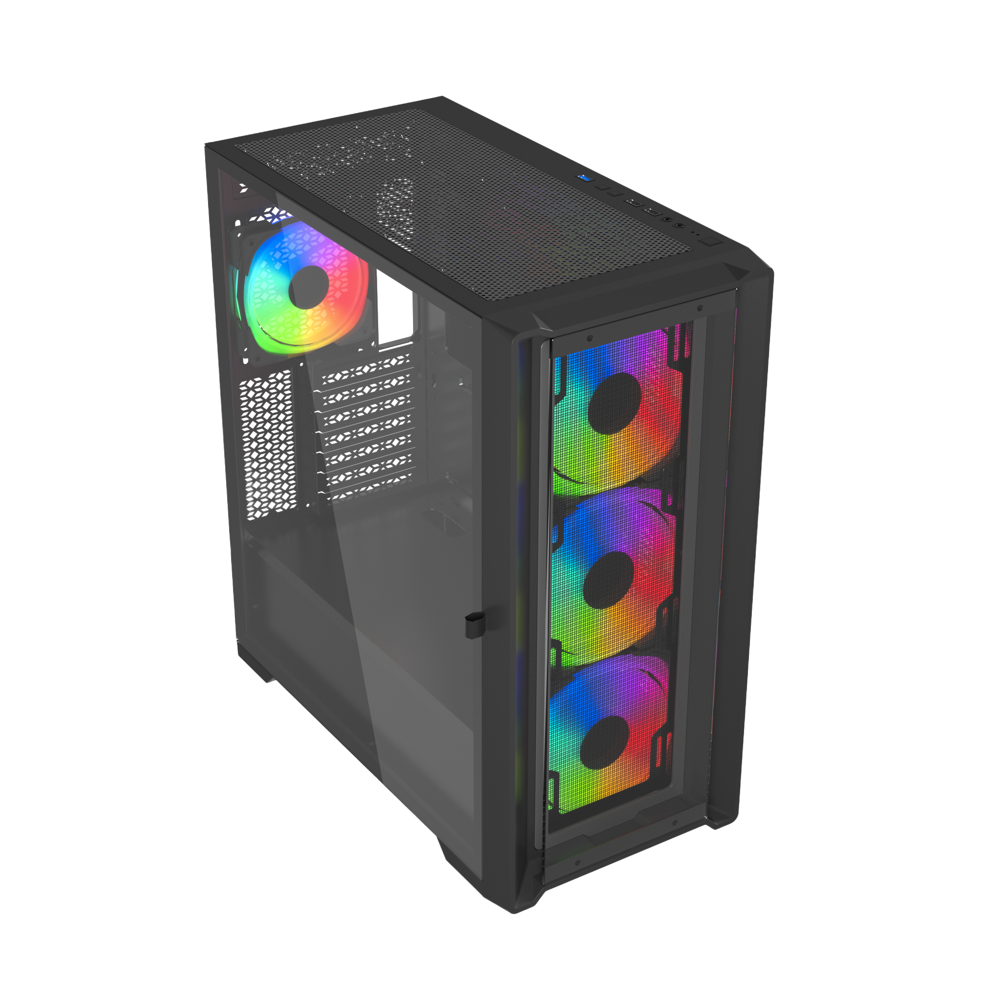 Raptor Falcon Strike Mid-Tower ATX Case Black Tempered Glass - 1