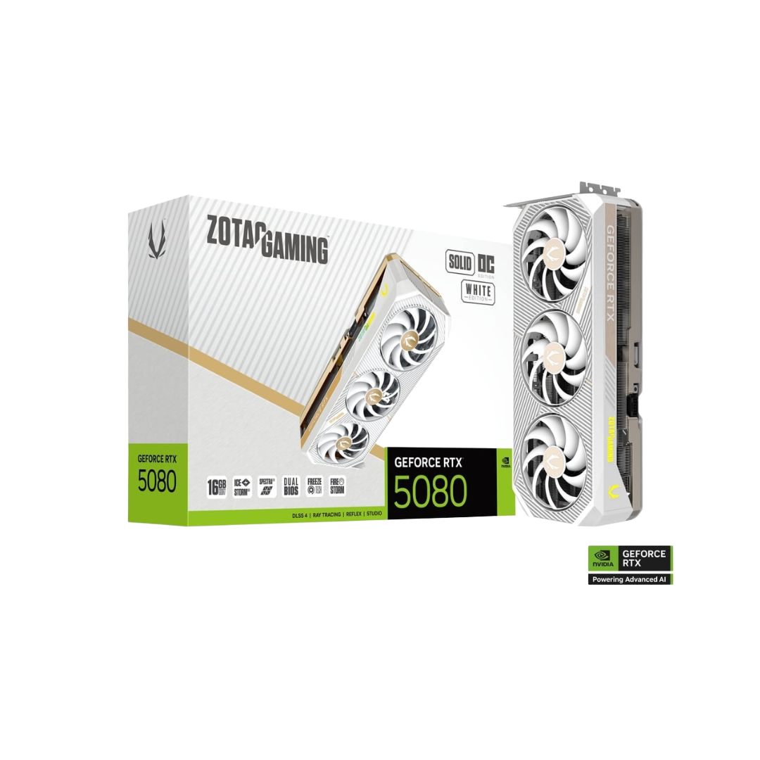 ZOTAC GAMING GeForce RTX 5080 16GB GDDR7 SOLID OC White Edition - 1