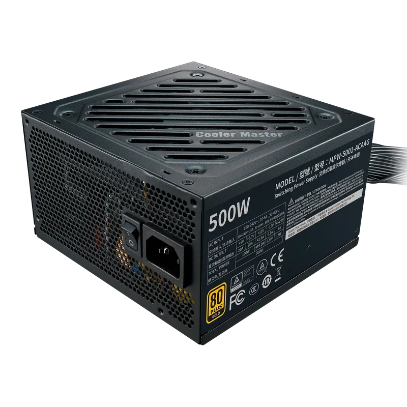 باور سبلاي Cooler Master 500W 80+ Gold غير قابل للفصل - 1