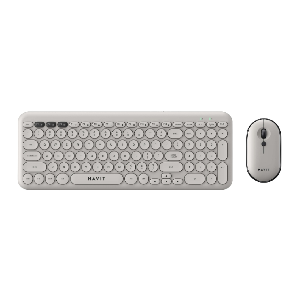 كيبورد Havit KB254GCM مقاس كامل لاسلكي + ماوس رمادي - 1