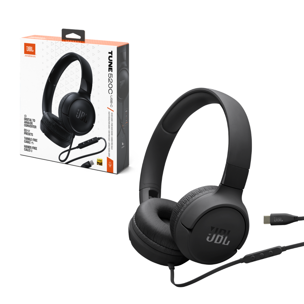 JBL Tune 520C On-Ear Headset with Microphone USB-C Black - 1
