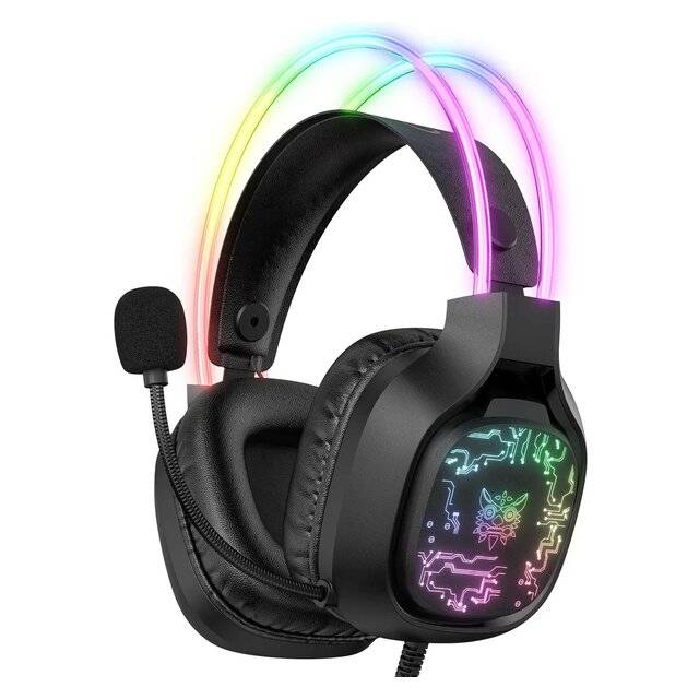 Onikuma X22 Wired USB Headset with Mic RGB Black - 1
