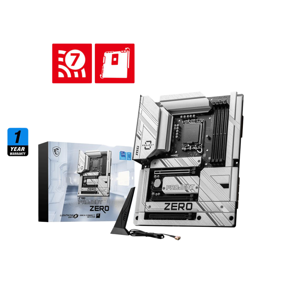MSI Project Zero Z790 LGA1700 ATX Motherboard WiFi 7 DDR5 - 1