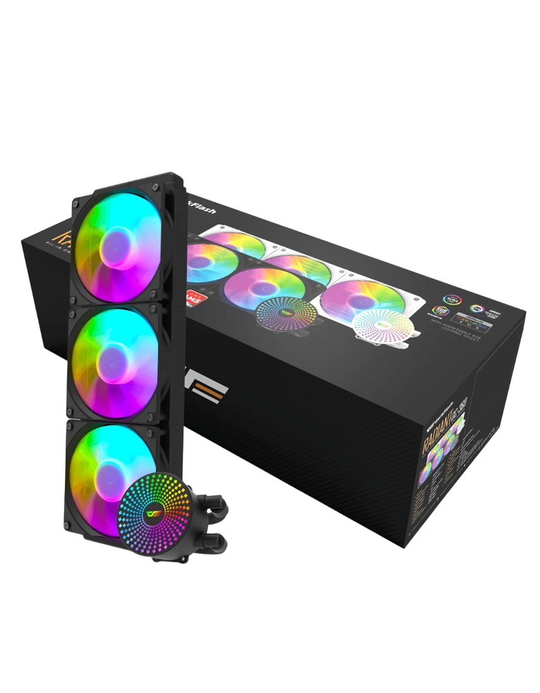 DarkFlash Radiant DC360 360mm AIO Liquid CPU Cooler Black - 1