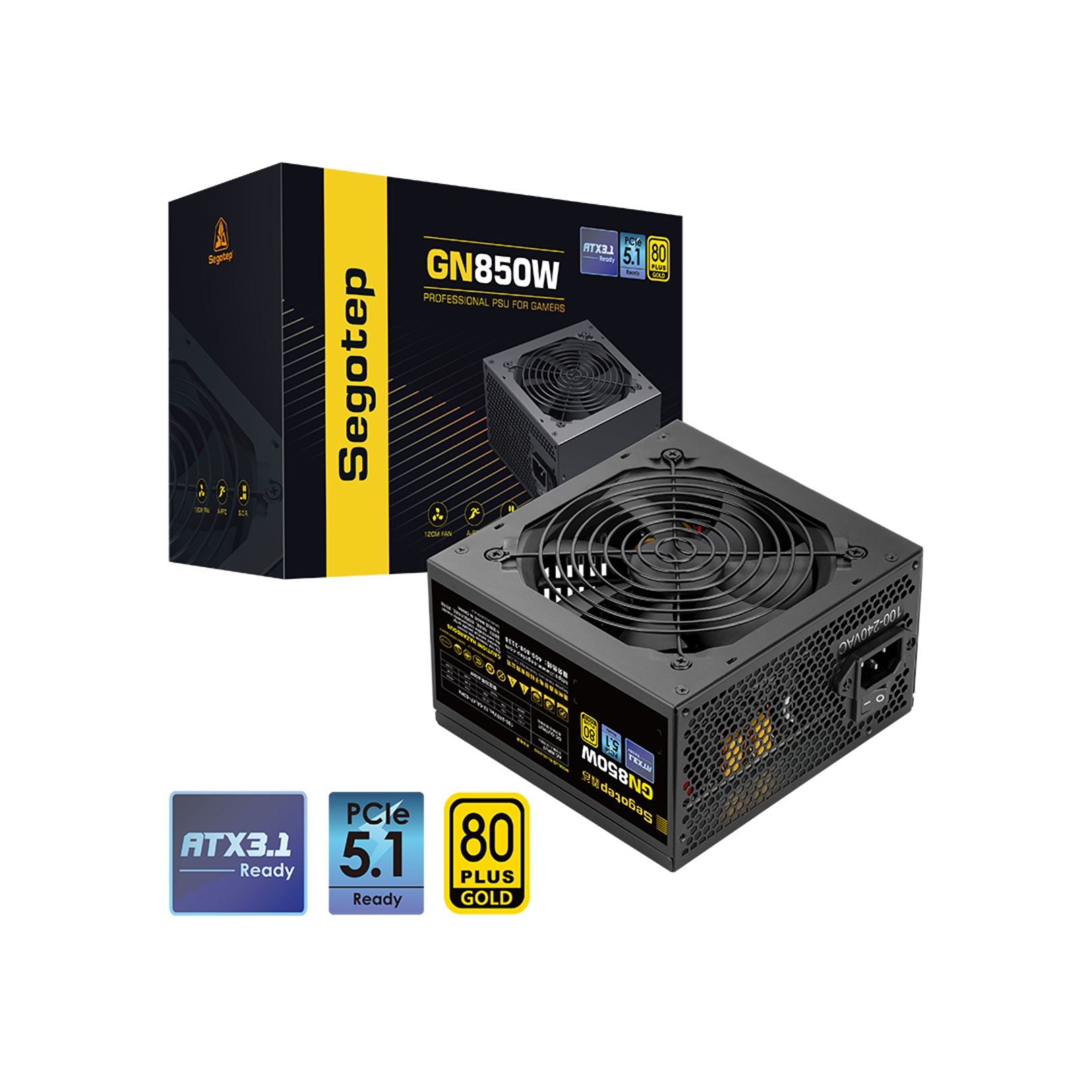 باور سبلاي Segotep GN850W 850W 80+ Gold Fully Modular أسود - 1