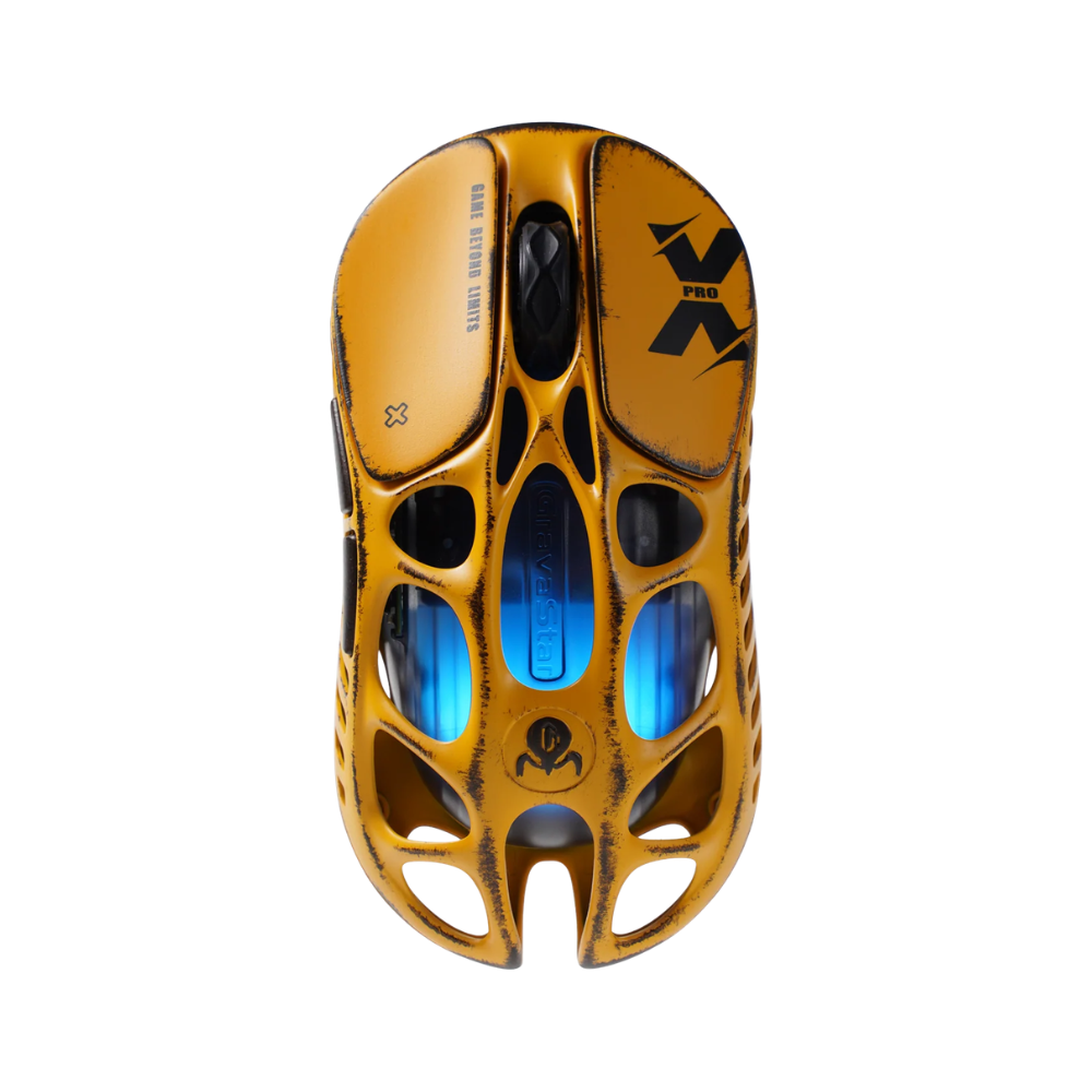 ماوس GravaStar Mercury X Pro 32000 DPI لاسلكي RGB أصفر - 1