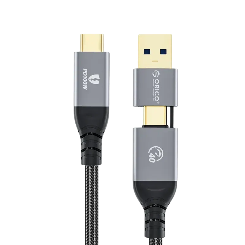 كيبل Orico USB-C إلى USB-C 40Gbps 1.5m أسود - 1