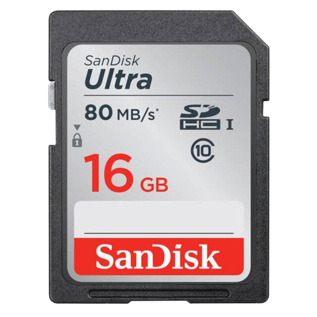 SanDisk Ultra 16GB SDHC UHS-I 80MB/s Memory Card - 1
