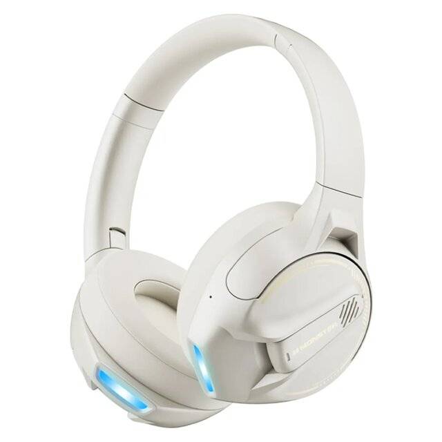 Monster Storm XKH03 Over-Ear Headphones Dual-Mode Wireless RGB White - 1